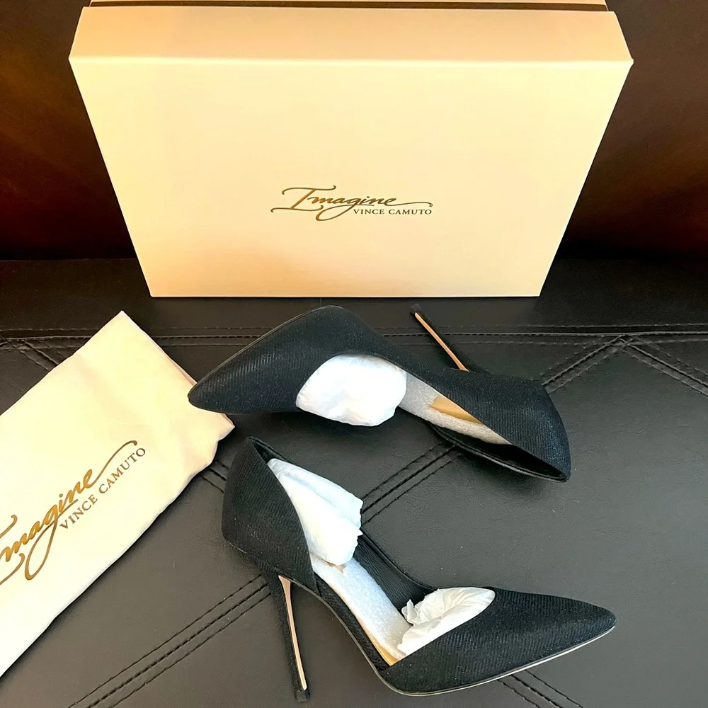 Imagine Vince Camuto Orre Black Metallic Shimmer Pump. Size 7.5. NWT